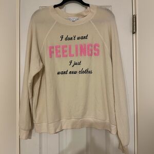 Wildfox Cream Top with Black Accents
